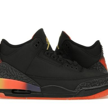 J Balvin x Air Jordan 3 “Rio” Black/Solar Flare-Total Crimson